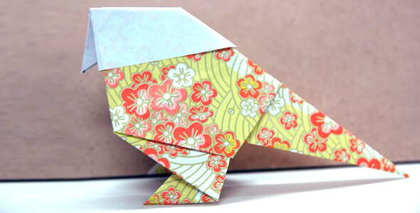 小鳥の折り紙の完成