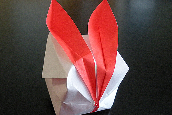完成したウサギの折り紙