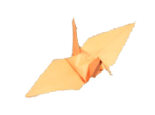 完成した鶴の折り紙
